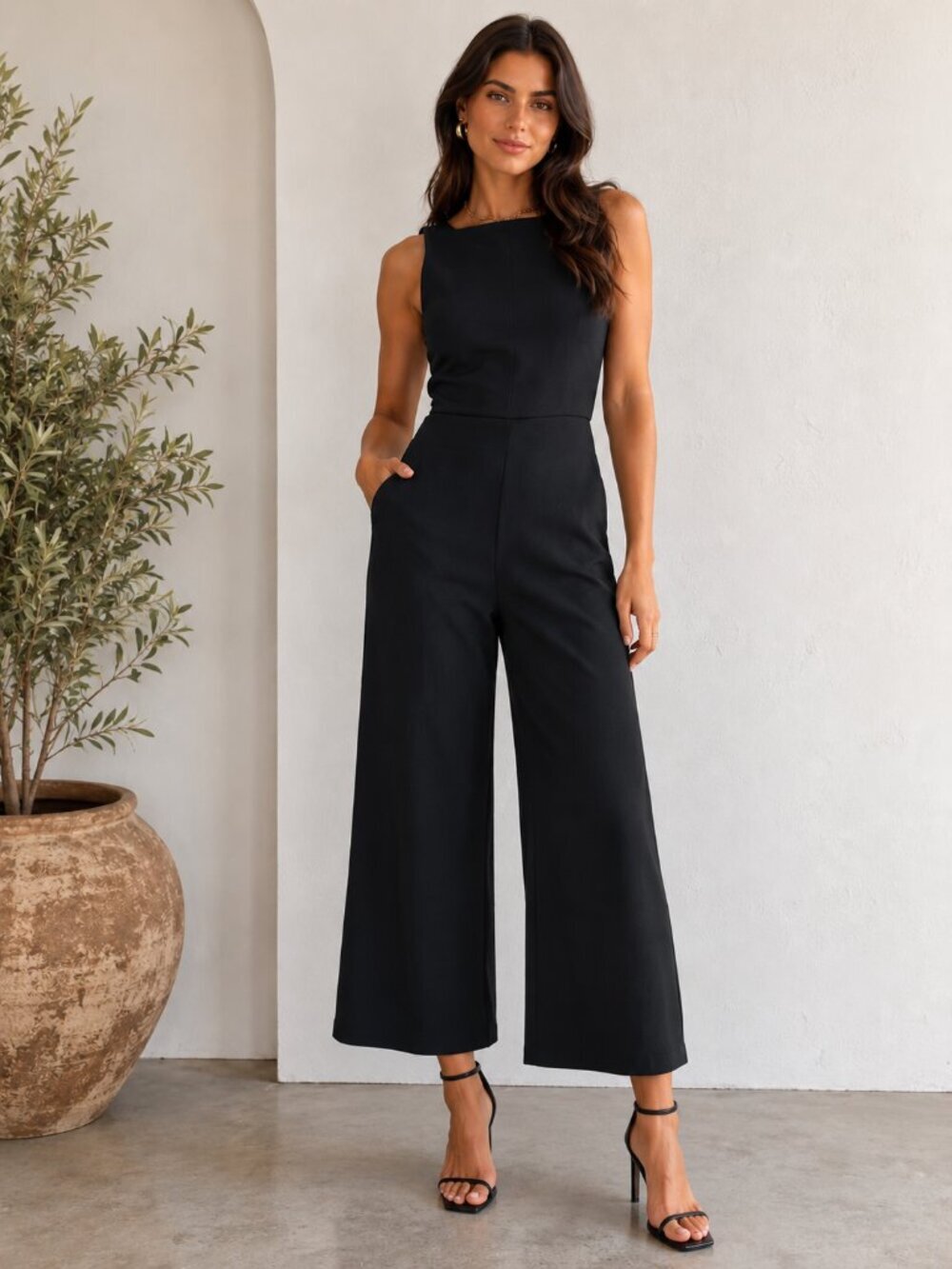 Aritzia Wilfred Ecoulement Jumpsuit Tie Back Black Size 4